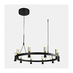 Luminaire Center Suspension en acrylique Almelo Noir, doré