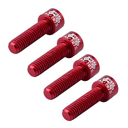 4 pcs vélo de route guidon tige vis en alliage d'aluminium m5 * 17mm boulons rouge