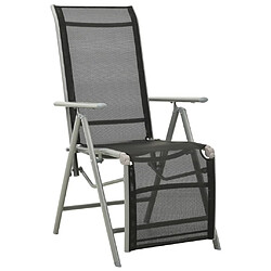 Maison Chic Chaise de jardin - Fauteuil d'extérieur inclinable Textilène et aluminium Argenté -MN98990