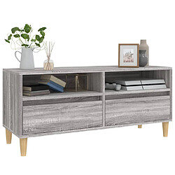 Acheter Maison Chic Meuble TV scandinave gris - Banc TV pour salon Sonoma 100x34,5x44,5 cm bois d'ingénierie -MN36948