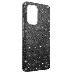 Avizar Coque Samsung Galaxy A53 5G Paillette Feuille Amovible Semi-rigide noir