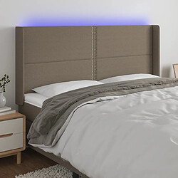 Maison Chic Tête de lit moderne à LED lumineuse pour chambre - Décoration de lit Taupe 183x16x118/128 cm Tissu -MN16234