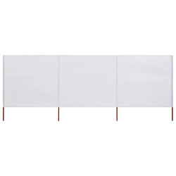 Maison Chic Paravent/Cloison de séparation 3 panneaux Tissu 400 x 160 cm Blanc sable -MN48099