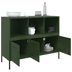 Acheter vidaXL Buffet vert olive 100,5x39x79 cm acier