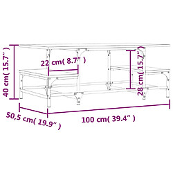 vidaXL Table basse chêne sonoma 100x50,5x40 cm bois d'ingénierie pas cher