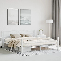 vidaXL Cadre de lit sans matelas blanc métal 180x200 cm