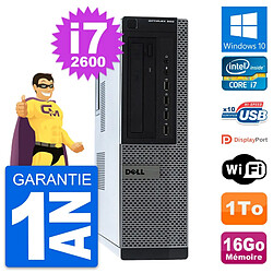 PC Dell OptiPlex 990 DT Intel i7-2600 RAM 16Go Disque Dur 1To Windows 10 Wifi - Occasion