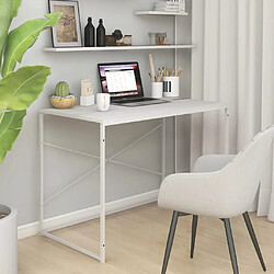 vidaXL Bureau d'ordinateur Blanc 110x60x70 cm Bois d'ingénierie