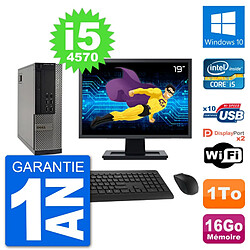 PC Dell 7020 SFF Ecran 19" Intel i5-4570 RAM 16Go Disque Dur 1To Windows 10 Wifi - Occasion