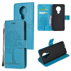 Etui en PU empreinte chouette arborescente avec flip bleu pour votre Nokia 5.3