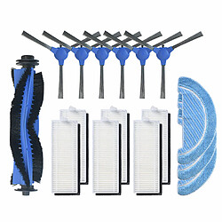 3pcs Chiffons+3paires brosses latérales+6pcs filtres+1pc brosse à rouleau pour Conga Robot 1090 Aspirateur