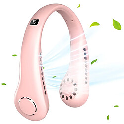 Portable Mini USB Neck Fan with LCD Display (Pink)