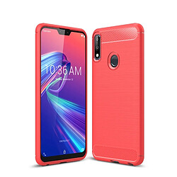 Wewoo Coque en TPU antichoc fibre de carbone texture brossée pour ASUS Zenfone Max Pro (M2) (Rouge)