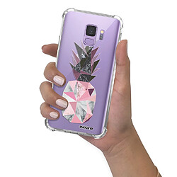 Coque Samsung Galaxy S9 anti-choc souple avec angles renforcés transparente Ananas geometrique marbre Evetane pas cher