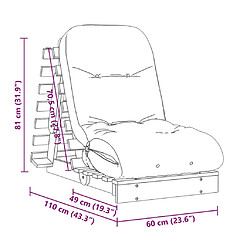 vidaXL Canapé-lit futon avec matelas 60x206x11 cm bois de pin imprégné pas cher