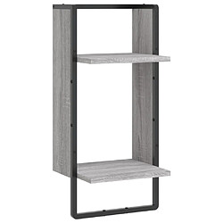 vidaXL Étagère murale avec barre sonoma gris 30x25x65 cm