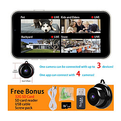 Acheter Chrono Mini caméra espion WiFi 1080P caméra de surveillance à domicile caméra de sécurité intérieure téléphone APP conversation bidirectionnelle noir