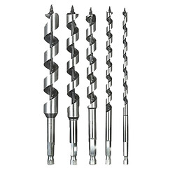 Avis 5pcs Twist Bit Set, Bois Bits De Coupe Rapide, Outil De Menuisier Menuisier - Pour Le Travail Du Bois