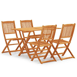 Maison Chic Mobilier à dîner pliable 5 pcs de jardin - Ensemble table et chaises d'extérieur - Salon/Mobilier de jardin classique Bois d'eucalyptus -MN14139