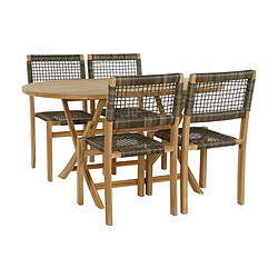 Ensemble Table + 4 Chaises DKD Home Decor Teck 90 cm 150 x 90 x 75 cm