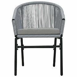 Maison Chic Ensemble de bistro 3 pcs avec coussins,Table + chaises + coussins de jardin Rotin PE Gris -GKD360289 pas cher