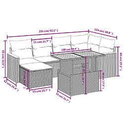 Avis Maison Chic Ensemble Tables et chaises d'extérieur 7pcs avec coussins,Salon de jardin noir résine tressée -GKD367323