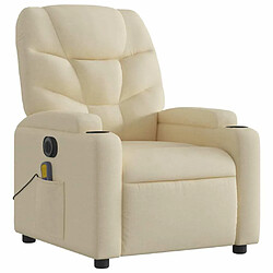 Avis Maison Chic Fauteuil Relax pour salon, Fauteuil inclinable de massage électrique crème tissu -GKD49635