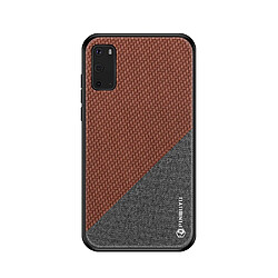 Coque en TPU + PU hybride marron pour votre Samsung Galaxy S20