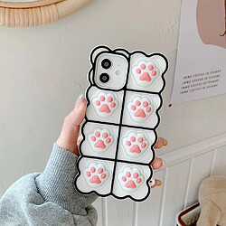 Universal Push bulle mignonne Blanc Paw Shape Silicone Case pour iPhone 11