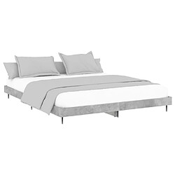 Avis Maison Chic Lit adulte - Lit simple Cadre de lit,Structure du lit Contemporain gris béton 200x200 cm bois d'ingénierie -MN75066