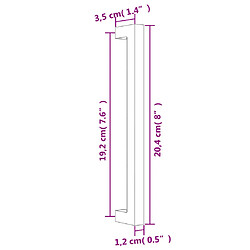 vidaXL Poignées d'armoire 20 pcs argenté 192 mm acier inoxydable pas cher