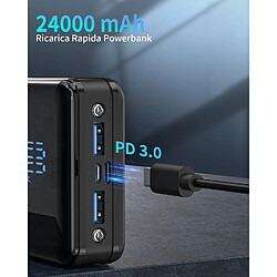 Avis SANAG Pd22.5W Batterie Externe 24000Mah Chargeur Portable Grande Capacité Rapide Avec 3 Ports Usb Sortie Et 3 Entrées Et Lampe De Poche,Power Bank Usb C Avec Affichage Numérique Led Pour Iphone Samsung Ipad