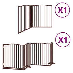 vidaXL Barrière pour chien avec porte pliable 6 panneaux bois peuplier