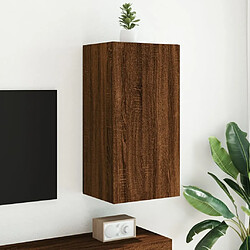 Acheter Maison Chic Meuble TV mural, Banc TV avec lumières LED pour salon, Meuble de rangement chêne marron 40,5x35x80 cm -GKD47638