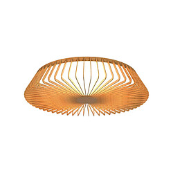 Inspired Plafonnier rond de 53 cm (lumière uniquement), LED 56 W, blanc accordable 2 700-5 000 K, 2 500 lm, télécommande, bois, 3 ans de garantie