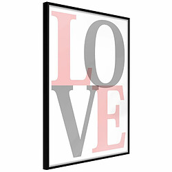 Paris Prix Affiche Murale Encadrée Grey-Pink Love 20 x 30 cm Noir