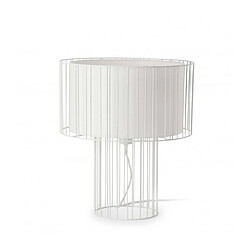 faro Lampe de table blanche Linda 1 ampoule Coloris : blanc Matèriau : Acier et textile Hauteur en Cm : 47 Largeur en Cm : 40 Longueur en Cm : 40 Diamètre en Cm : 40 Nombre d'ampoules : 1 Type d'ampoules : E27