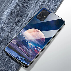 Coque en TPU verre de surface d'impression lune de montagne pour votre Samsung Galaxy A71