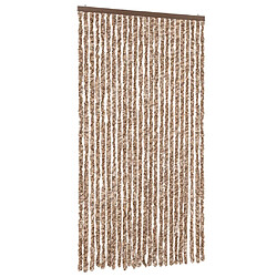 vidaXL Rideau anti-mouches beige et marron foncé 100x230 cm chenille