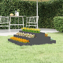 vidaXL Jardinière Gris 80x80x27 cm Bois massif de pin