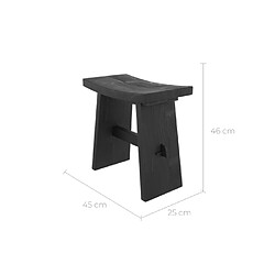 Rendez Vous Deco Tabouret Eka en bois noir