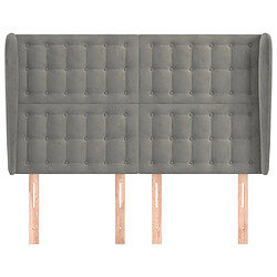 Avis Maison Chic Tête de lit scandinave avec oreilles,meuble de chambre Gris clair 147x23x118/128 cm Velours -MN13472