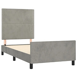 Acheter Maison Chic Lit adulte - Cadre Structure de lit avec tête de lit Contemporain Gris clair 100x200 cm Velours -MN21380