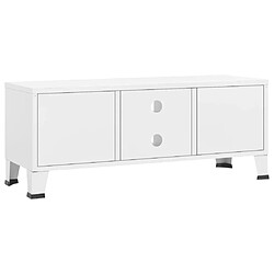 Acheter vidaXL Meuble TV industriel Blanc 105x35x42 cm Métal