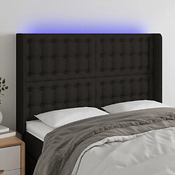 vidaXL Tête de lit à LED Noir 147x16x118/128 cm Tissu