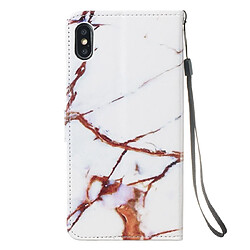 Avis Wewoo Coque Fashion Étui de protection en cuir pour iPhone XS Max marbre blanc doré