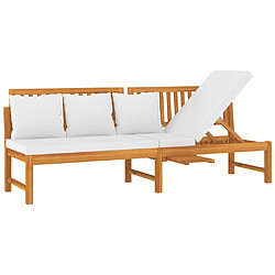 vidaXL Lit de jour avec coussin crème 200x60x75cm Bois d'acacia solide