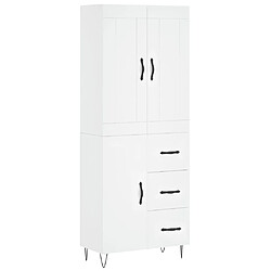 vidaXL Buffet haut Blanc 69,5x34x180 cm Bois d'ingénierie