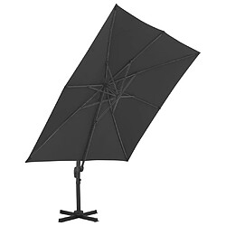 Avis Helloshop26 Parasol meuble de jardin en porte-à-faux mât en aluminium 300 x 300 cm anthracite 02_0008643