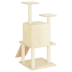 Avis Helloshop26 Arbre à chat meuble tour grimper jouet grattage grattoir escalade plateforme avec griffoirs en sisal 110 cm crème 02_0022457